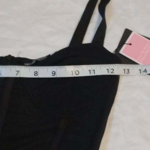 PrettyLittleThing Black Mesh Dress,Size 2 - Picture 8 of 12